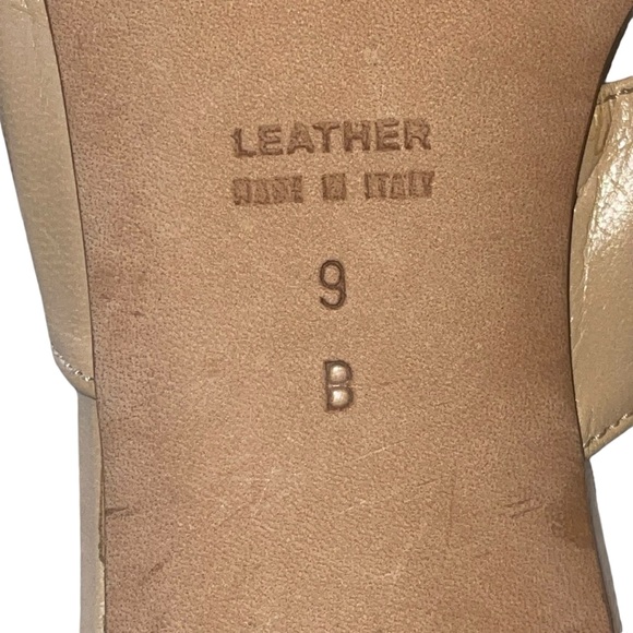 Vintage Butter Open Toe Pumps Leather Slip On Made In Italy Size 9 Tan “Read” - Picture 6 of 6